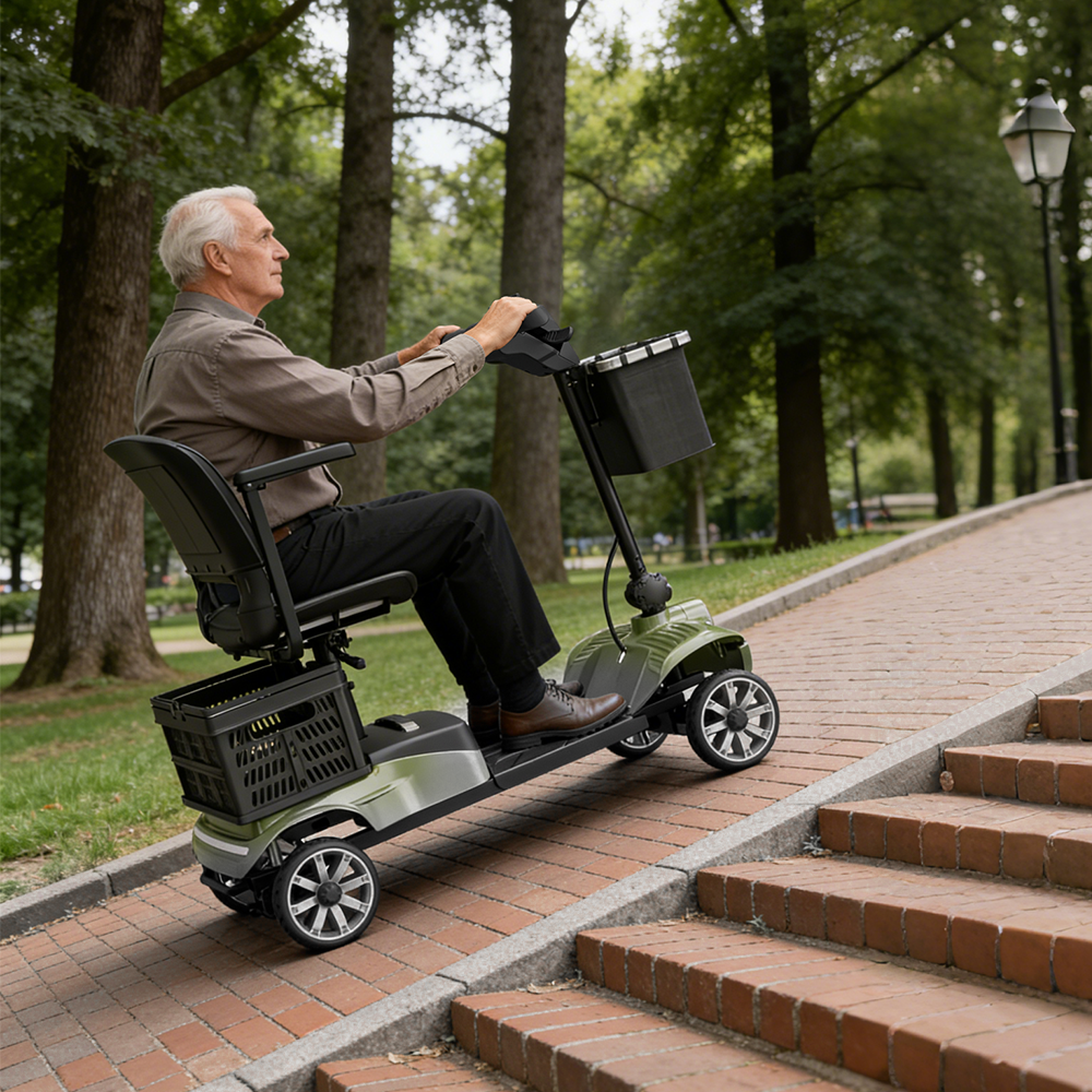 VOCIC D35 Folding Electric Mobility Scooter with Shopping Cart