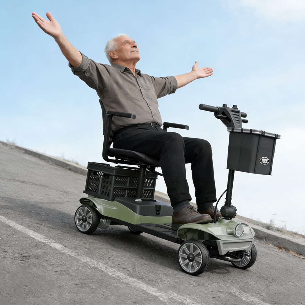 VOCIC D35 Folding Electric Mobility Scooter with Shopping Cart