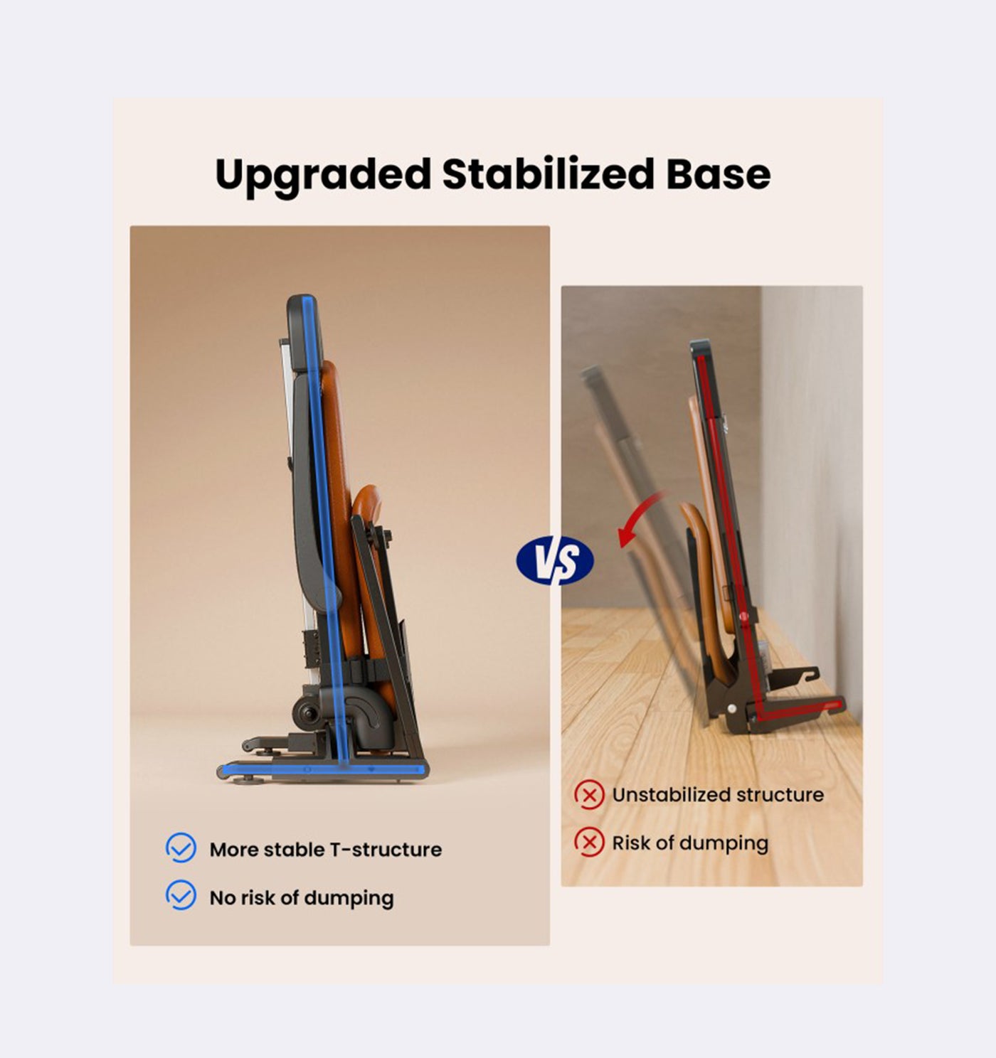 Comparison of an upgraded stabilized base with an unstabilized structure on a beige background.