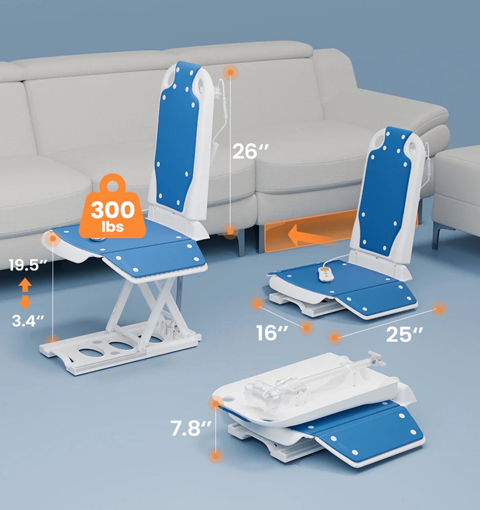 AX08 Electric Elderly Chair Lift Floor Lift