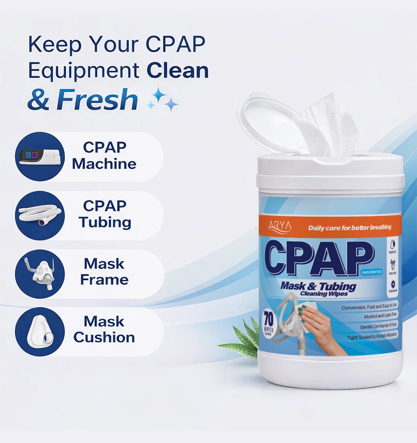 CPAP Mask & Tubing Cleaning Wipes