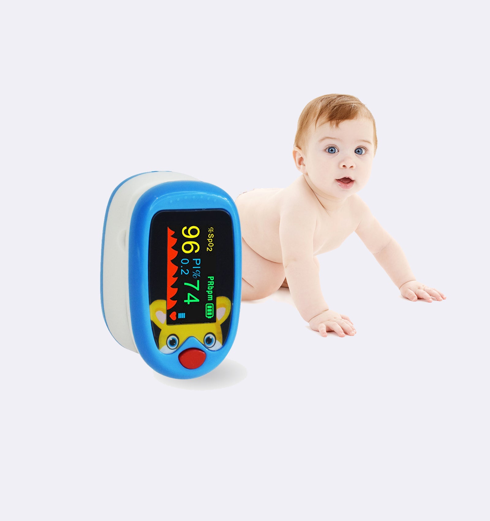 Rechargeable Pediatric Finger Pulse Oximeter – Accurate SpO2 & PR Monitor for Infants, Kids, and Children